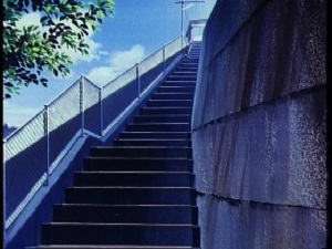 田切駅乗降通路(劇中) (C)EMOTION / BANDAI VISUAL