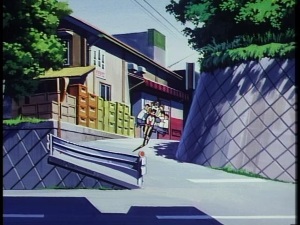 国道153号線交差点(劇中) (C)EMOTION / BANDAI VISUAL