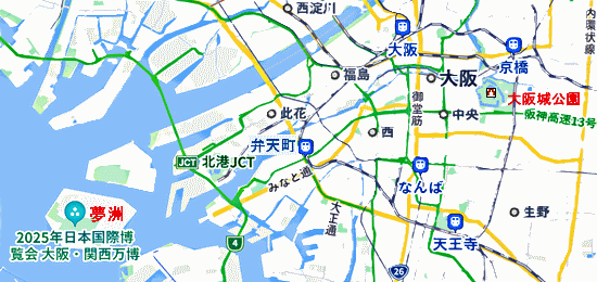 大阪・関西万博行程地図 (C)Yahoo!Map